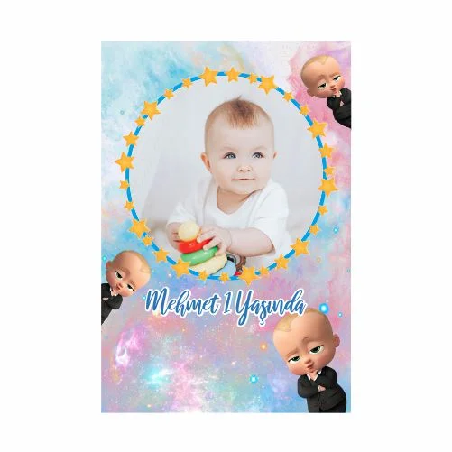 Patron Bebek Temalı Doğum Günü Magneti